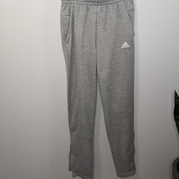 ADIDAS teams climawarm, ribbed grey jogger pants - Picture 3 of 12